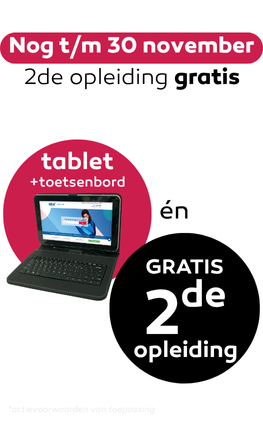 Gratis Tablet incl. toetsenbord bij inschrijving