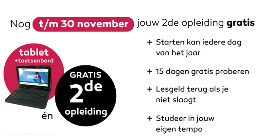 Gratis Tablet incl. toetsenbord bij inschrijving