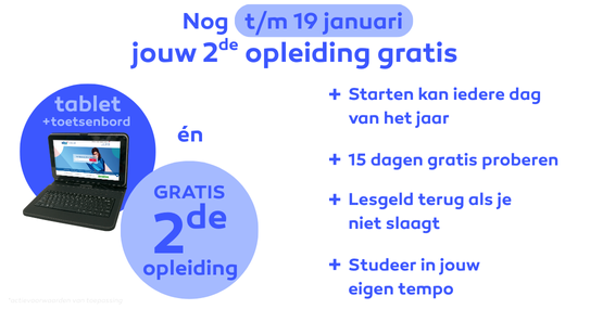 Gratis Tablet incl. toetsenbord bij inschrijving